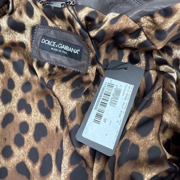 NWT Dolce & Gabbana Brown Long Collared Belted Long Leather Coat Jacket - Picture 11 of 13